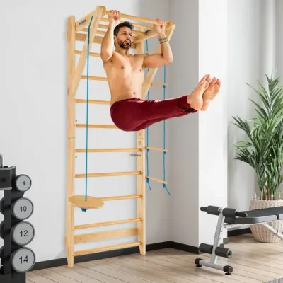 Sprossenwand Klettergerüst Indoor Kletterwand Turnwand Klettergerüst Tragfähigkeit von 100 kg