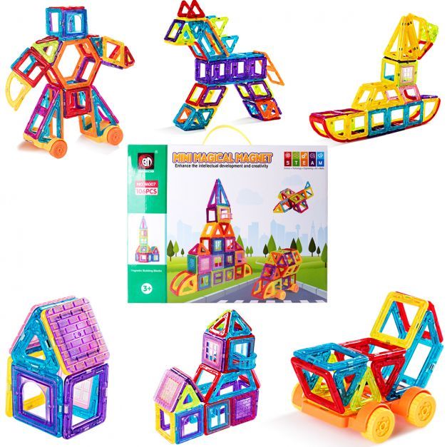 106 Teile Magnetische Bausteine Kleinkinder Magnetspielzeug Bauklötze