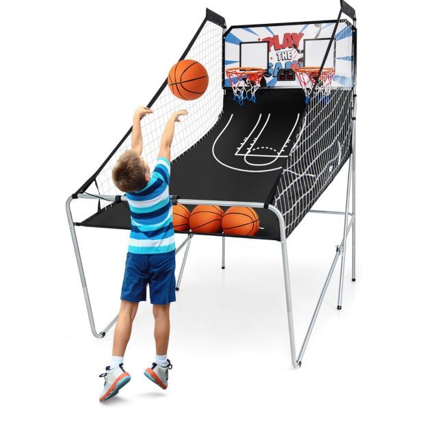 Basketballautomat Klappbares Basketball-Arcade-Wurfspiel mit 2 Körben