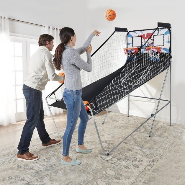 Basketballautomat Klappbares Basketball-Arcade-Wurfspiel mit 2 Körben