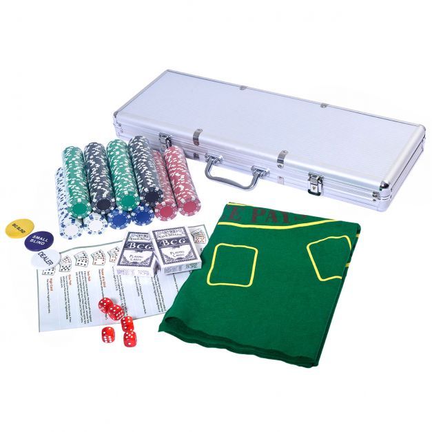 Pokerset Alukoffer Black Jack / Pokerkoffer + Tuch + 2 Pokerdecks