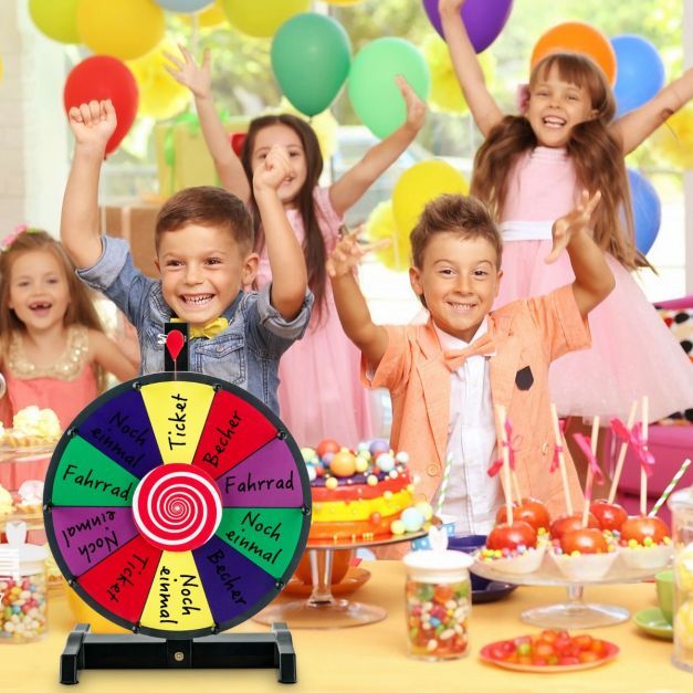 12" Glücksrad zum Drehen für Lotterie, Party, Tombola, Jahrmarkt