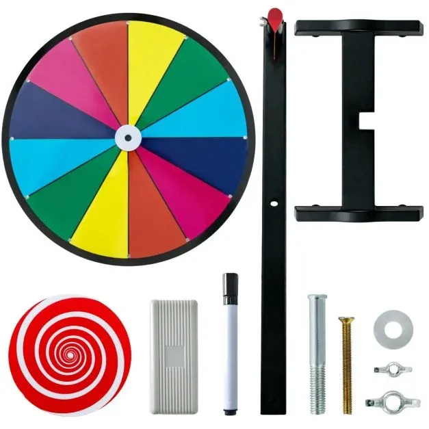 38 cm Glücksrad mit 12 Feldern für Lotterie, Party, Tombola, Promotion