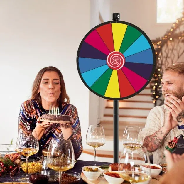 Ø60 cm Glücksrad mit Ständer für Lotterie, Party, Tombola, Promotion, Geburtstag