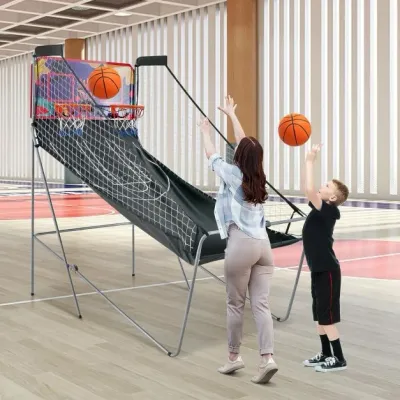 Basketballautomat Wurfspiel Basketball-Arcade-Spiel mit 2 Körben Lila