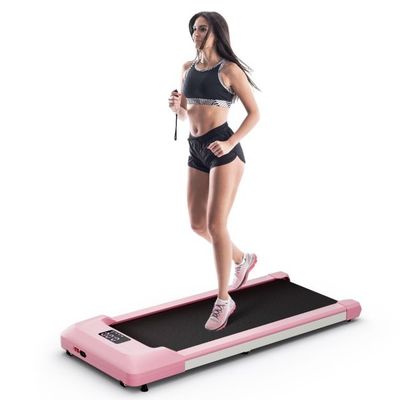 2 in 1 Laufband / Walking Pad mit LED-Anzeige 122 x 53 x 15 cm rosa