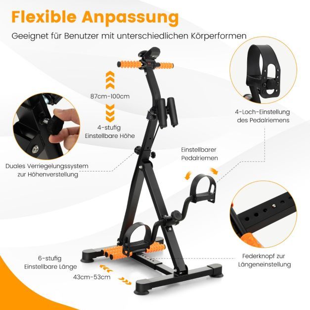 Bewegungstrainer ideal für Senioren Fitnessgerät Schwarz + Orange