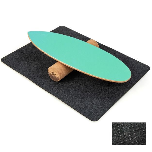 3-in-1 Balance Board aus Holz Wobble Board mit Rolle &amp; Decke Kit grün