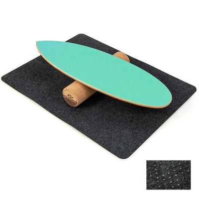 3-in-1 Balance Board aus Holz Wobble Board mit Rolle &amp; Decke Kit grün