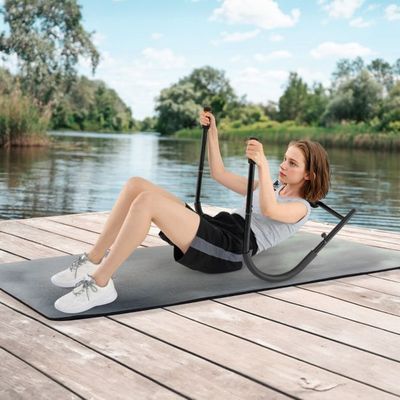 Klappbarer Bauchtrainer mit gepolsterter Kopfstütze AB Trainer Bauchmuskeltrainer Bauch Trainingsgerät schwarz