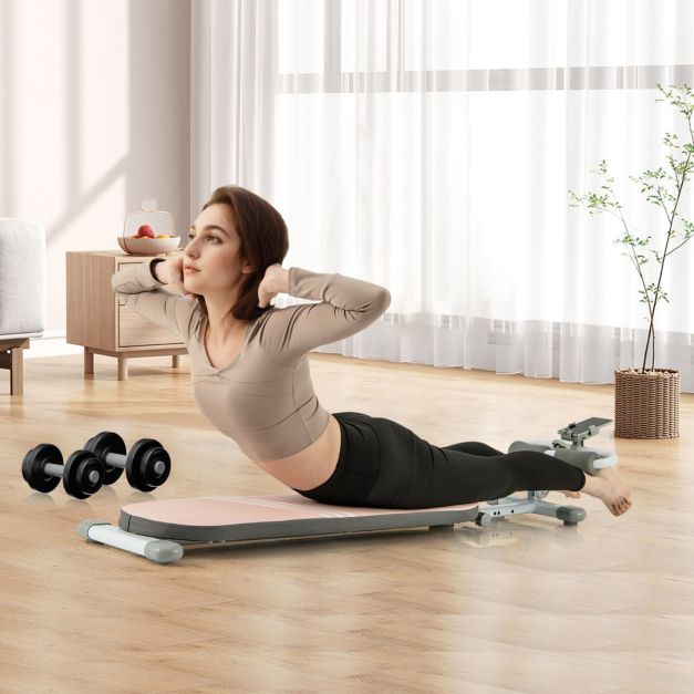Klappbare verstellbare Sit up Bank Schrägbank Trainingsbank rosa