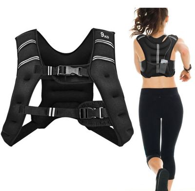 9 kg Gewichtsweste Trainingsweste Fitnessweste mit Reflexstreifen