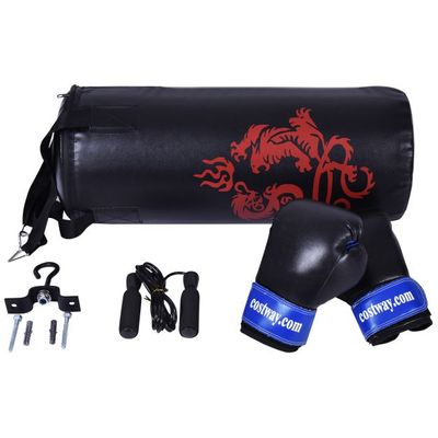 10KG Boxsack-Set mit 8oz Boxhandschuhen Kinder Punchingsack Punching Bag Boxing Bag