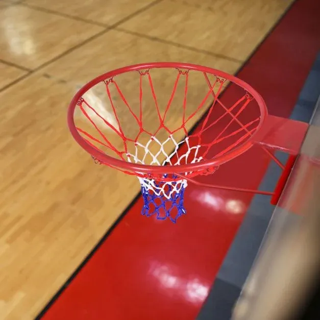 Ø 45 cm Basketballkorb mit Netz für In- und Outdoor Rot + Weiss + Blau