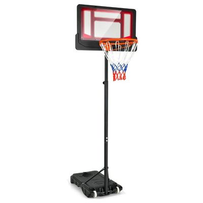 Basketballständer 90/158-210 cm höhenverstellbar - Basketballkorb mit Ständer wetterbeständig rot