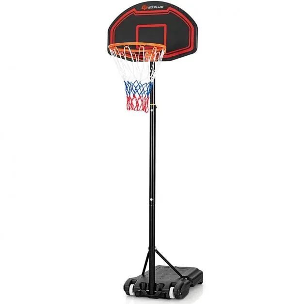 Höhenverstellbarer Basketballständer für Kinder für den Innen- und Aussenbereich Schwarz + Rot