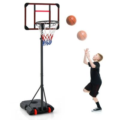 Basketballkorb mit Ständer 155-210cm höhenverstellbar Basketballständer Schwarz