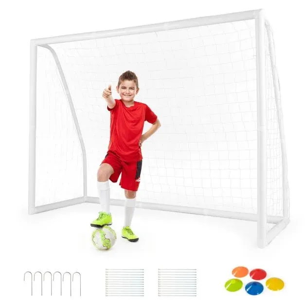 245 x 182 cm Fussballtor für Kinder mit hochfestem Netz &amp; 6 Erdspiessen