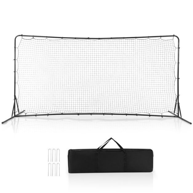 Fussballtor für Kinder 372,5 x 182,5 cm mit Tragetasche schwarz