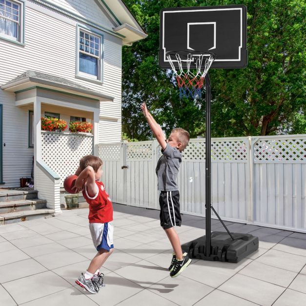 Basketballkorb Basketballständer 210-260 cm auf Rädern Schwarz