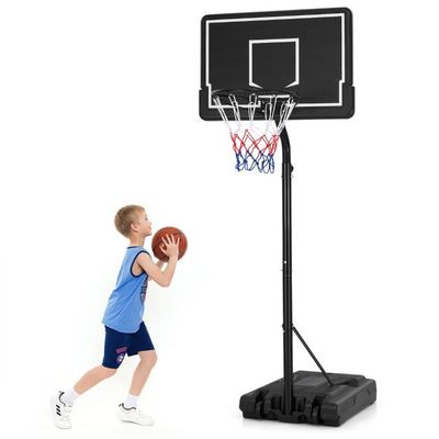 Basketballkorb Basketballständer 210-260 cm auf Rädern Schwarz