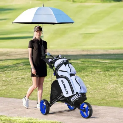 Golf Trolley 3 Rad Golftrolley Golfwagen Golf klappbar Golfcaddy Golf Push Cart aus Aluminum