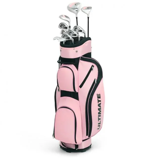 10-teiliges komplettes Golf Set Golfschläger Set für Damen Rosa