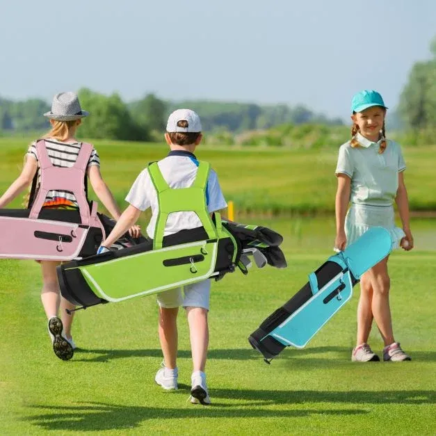 6-teiliges Kinder Golfschläger Set mit Golftasche &amp; Regenhaube Grün