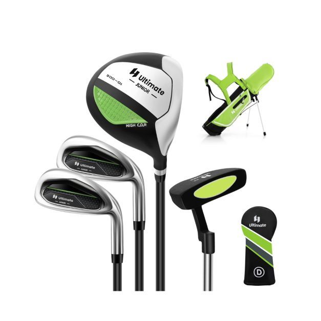 4-teiliges Kinder Golfschläger Set mit Golftasche &amp; Regenhaube Grün