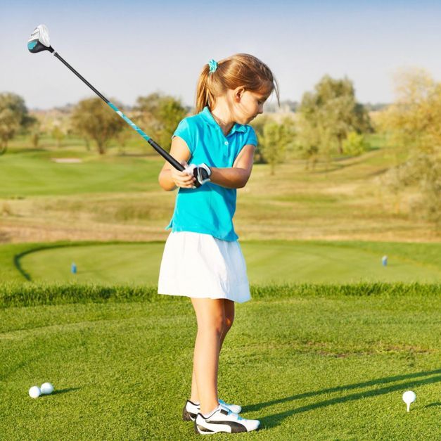 4-teiliges Kinder Golfschläger Set mit Golftasche &amp; Regenhaube blau