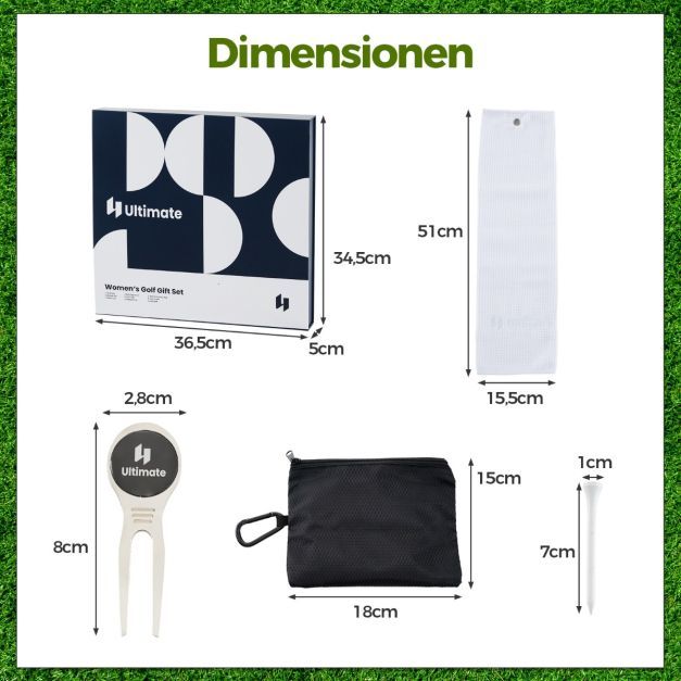 Komplettes Golf Geschenkset für Damen Golf-Zubehör Set mit 3 Golfbällen Golfgeschenk in Geschenkbox