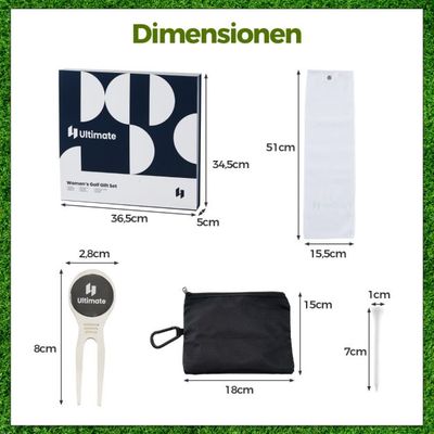 Komplettes Golf Geschenkset für Damen Golf-Zubehör Set mit 3 Golfbällen Golfgeschenk in Geschenkbox