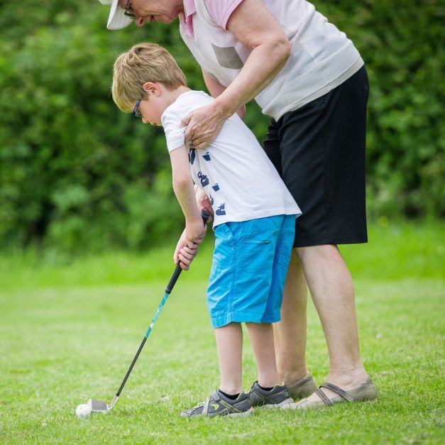 4-teiliges Kinder Golfschläger Set mit Golftasche & Regenhaube Blau