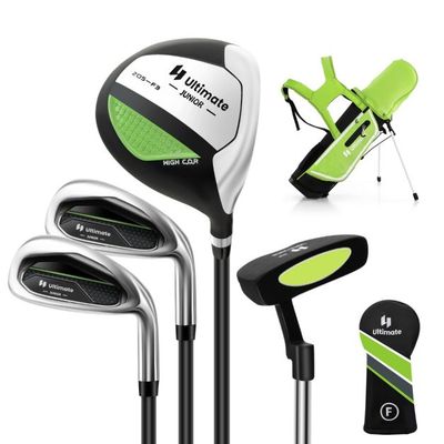 4-teiliges Kinder Golfschläger Set mit Golftasche &amp; Regenhaube für Kinder von 5-7 Jahren Grün