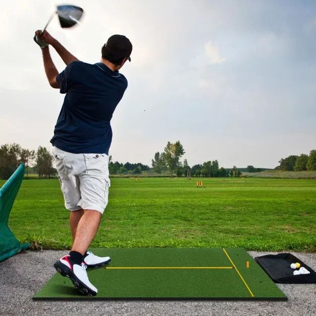 3-in-1-Abschlagmatte für Golf mit Kunstrasen 152 x 92 cm