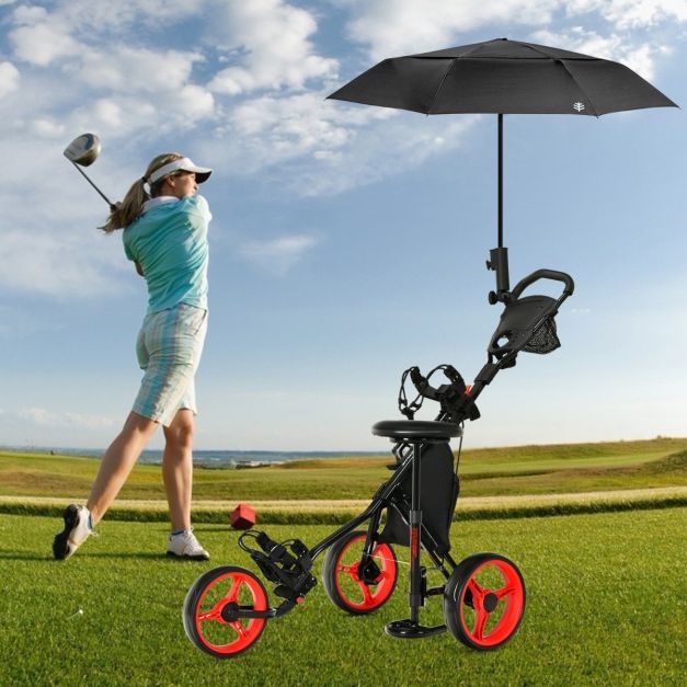 3-rädriges verstellbares leichtes Golfkart 129,5 x 75 x 101,5-119,5 cm Rot + Schwarz