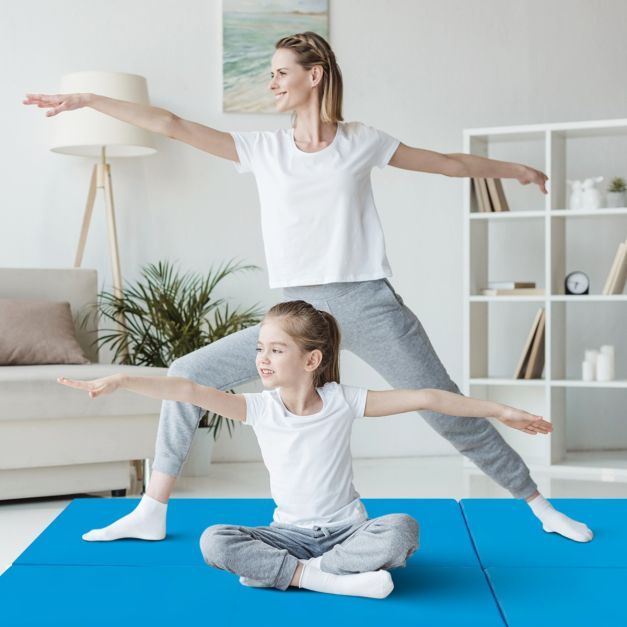 Weichbodenmatte Yoga Gymnastikmatte 180 x 60 x 5 cm blau