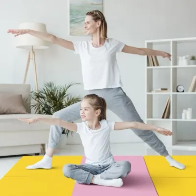 Weichbodenmatte Yoga Gymnastikmatte 180 x 60 x 5 cm gelb