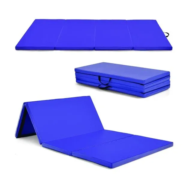 240 x 120 x 5 cm Weichbodenmatte Gymnastikmatte klappbar Yogamatte mit Klettverschluss und 2 Tragegriffe blau