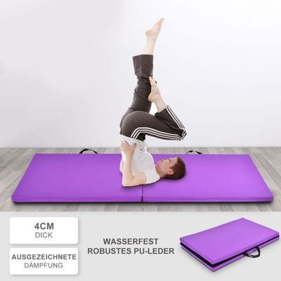 Gymnastikmatte Yogamatte Turnmatte 180x60x4cm Lila