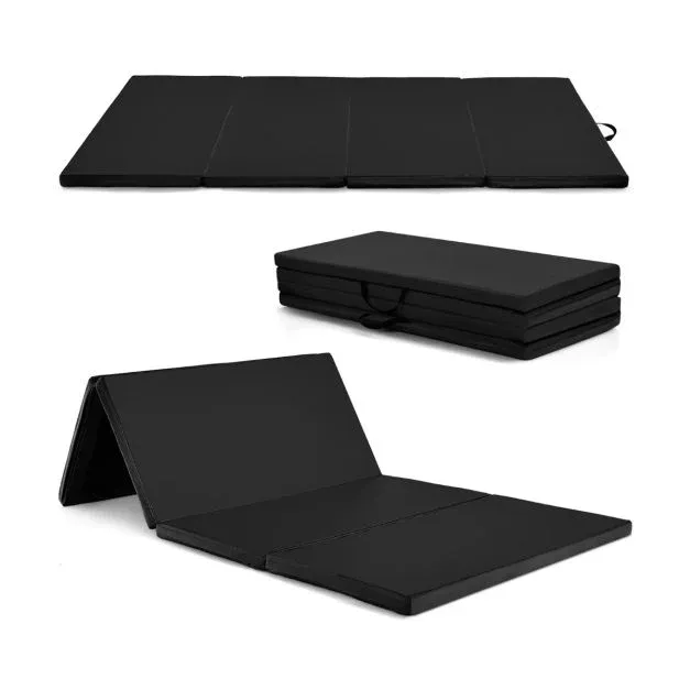 240 x 120 x 5 cm Weichbodenmatte Gymnastikmatte klappbar Yogamatte mit Klettverschluss und 2 Tragegriffe schwarz