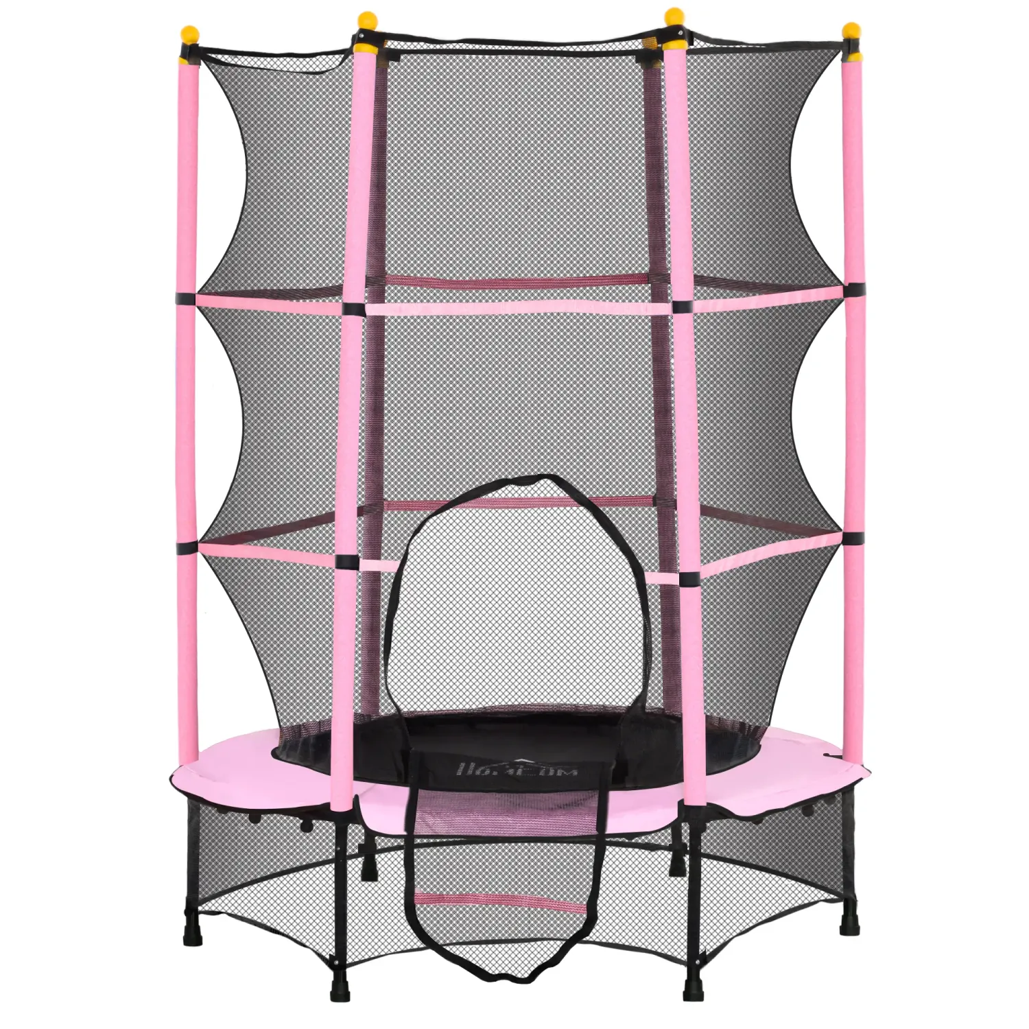 Trampolin für Kinder, Ø140 cm, mit Sicherheitsnetz, für innen und aussen belastbar bis 50 kg, Rosa