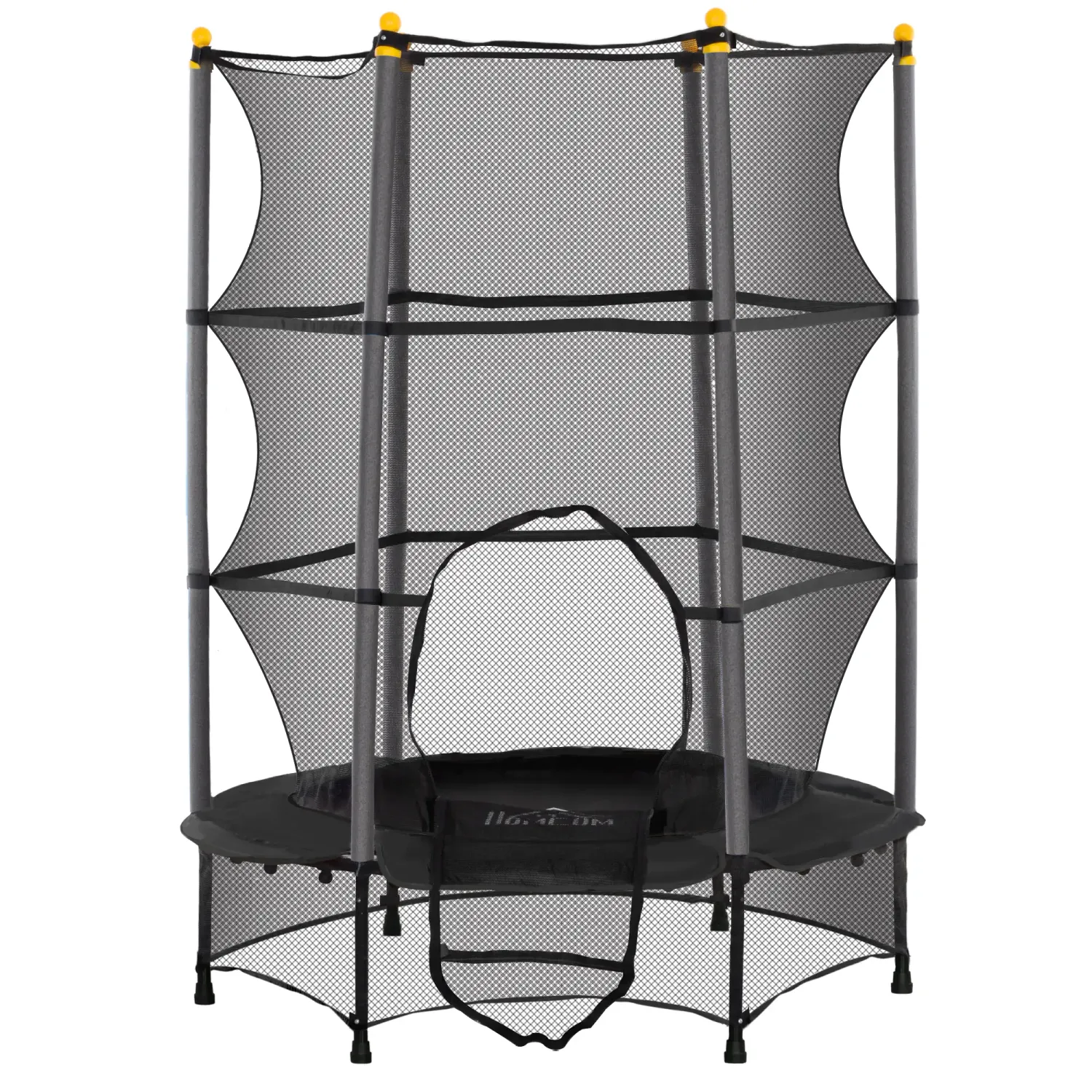 Trampolin für Kinder, Ø140 cm, mit Sicherheitsnetz, für innen und aussen belastbar bis 50 kg, schwarz