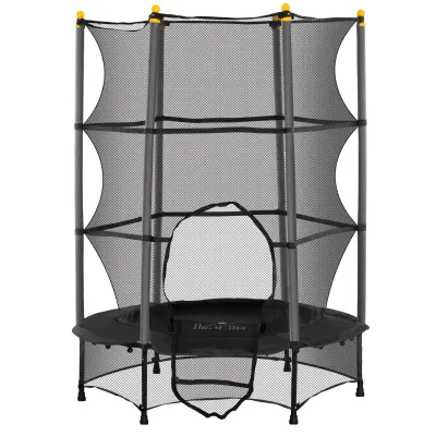 Trampolin für Kinder, Ø140 cm, mit Sicherheitsnetz, für innen und aussen belastbar bis 50 kg, schwarz