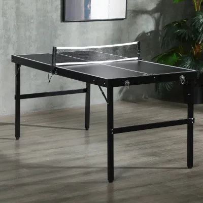 Tischtennisset faltbar Schloss und Griff Aluminiumrahmen Schwarz