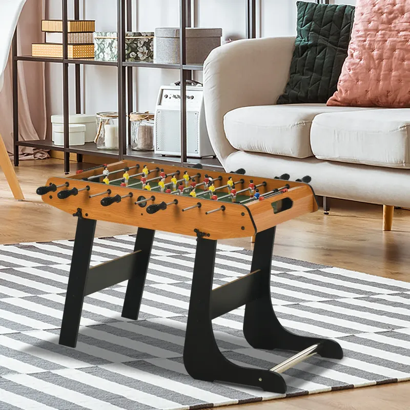 Tischfussball Kickertisch Schwarz+Natur 98 x 42 x 62,5 cm