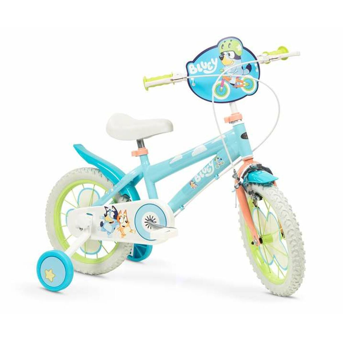 Kinderfahrrad Bluey 14&quot; Blau grün