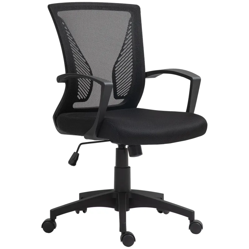 Ergonimischer Bürostuhl mit Mesh-Rückenlehne, höhenverstellbar, bis 120 kg, Schwarz
