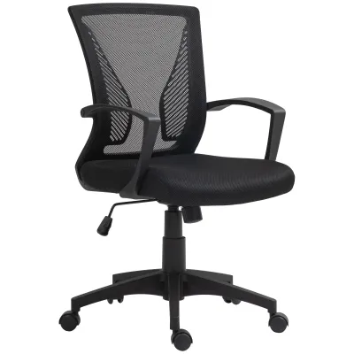 Ergonimischer Bürostuhl mit Mesh-Rückenlehne, höhenverstellbar, bis 120 kg, Schwarz