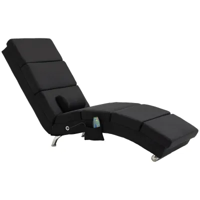 Ergonomischer Massagesessel Liegestuhl, Massageliege inkl. Fernbedienung 56 x 168 x 84 cm Schwarz